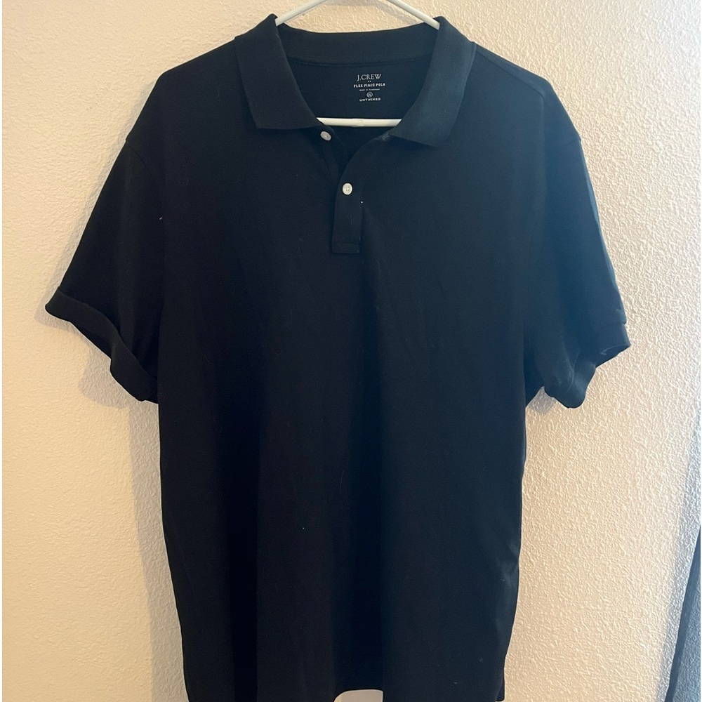 J Crew Black Cotton Polo T Shirt